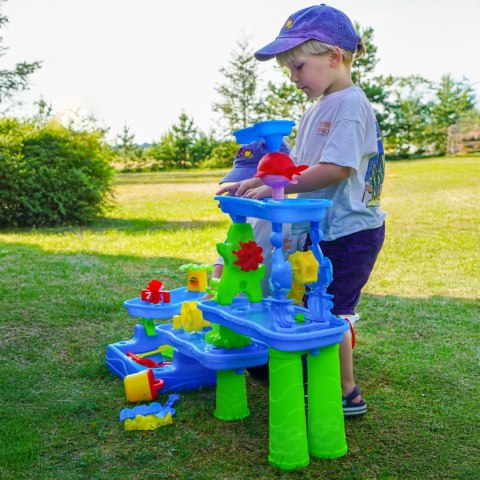 WOOPIE Ogromny Aquapark Stolik Wodny 6w1 Piaskownica Wodospad Tor Wodny 6-poziomowy Modułowy
