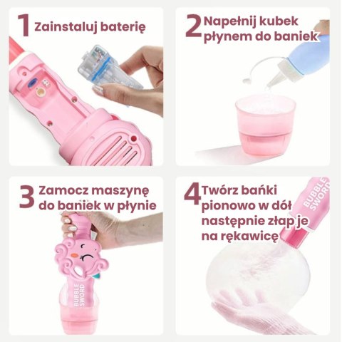 WOOPIE Pistolet do Baniek Dymnych Jednorożec Maszynka Bańki z Mgłą Akumulator