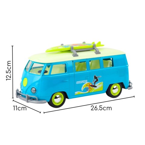 WOOPIE Samochód Bus Surfing Klasyczny Czerwony Ze Światłem I Dźwiękiem Model 1:14